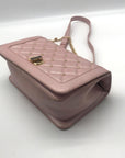 Badgley Mischka Pink Quilted Stud Convertible Crossbody