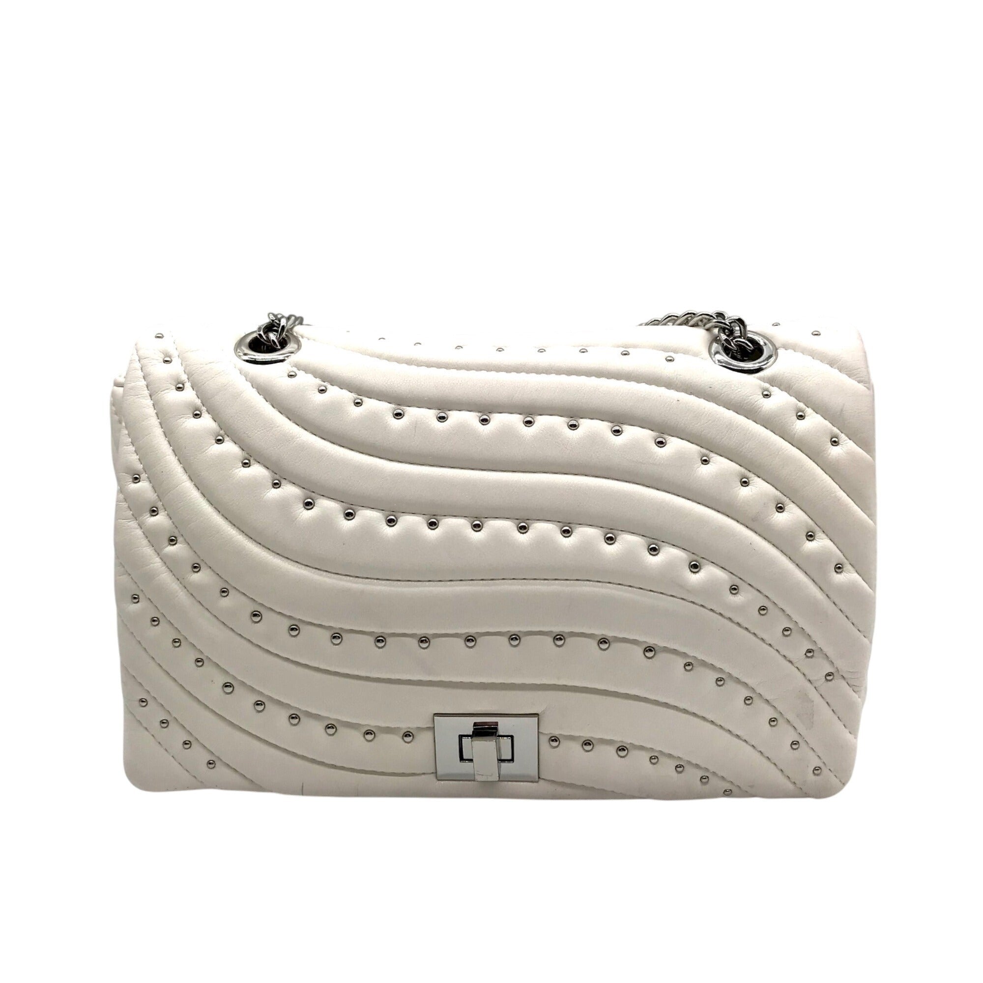 I.N.C. White Soft Ajae Galaxy Quilted Shoulder Bag