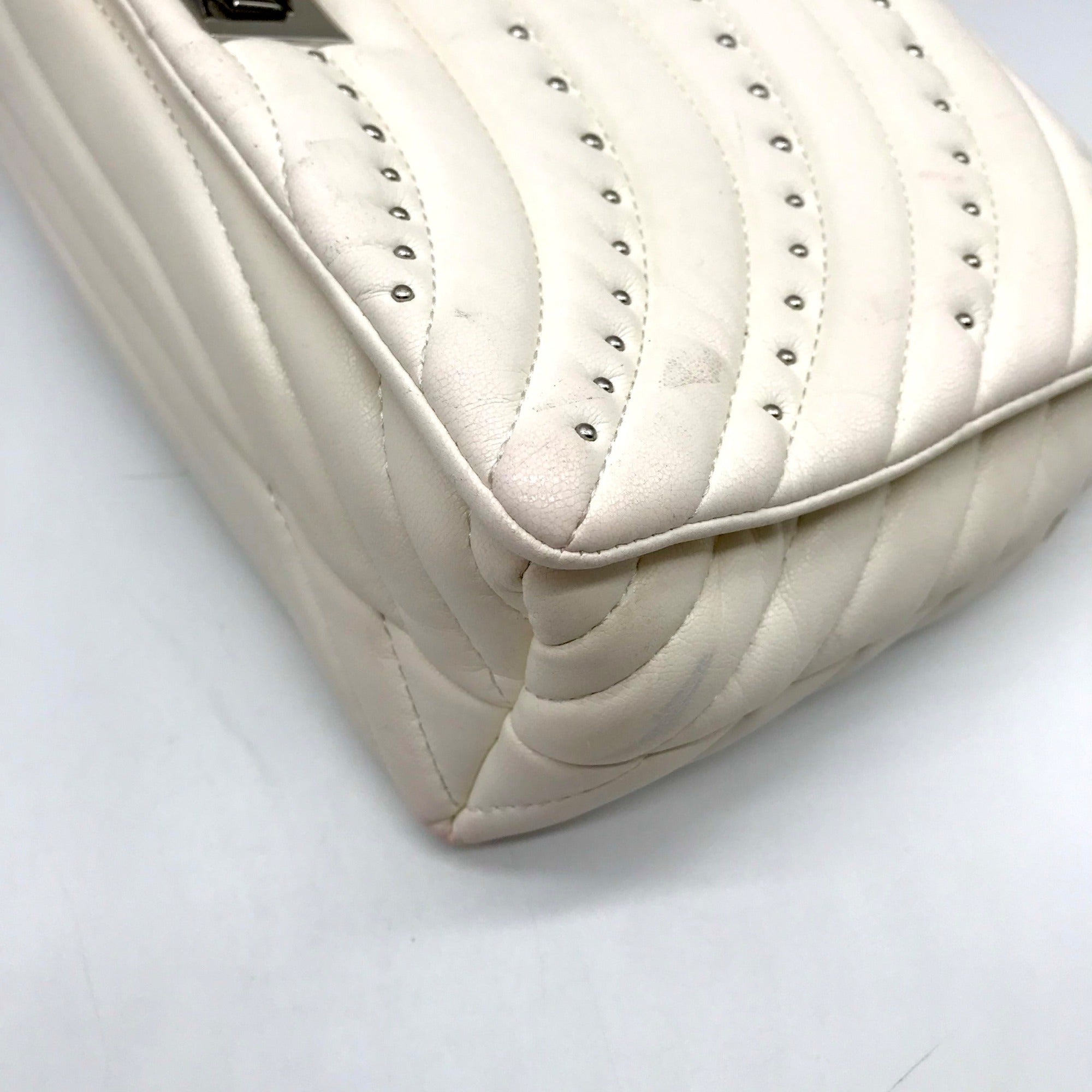 I.N.C. White Soft Ajae Galaxy Quilted Shoulder Bag