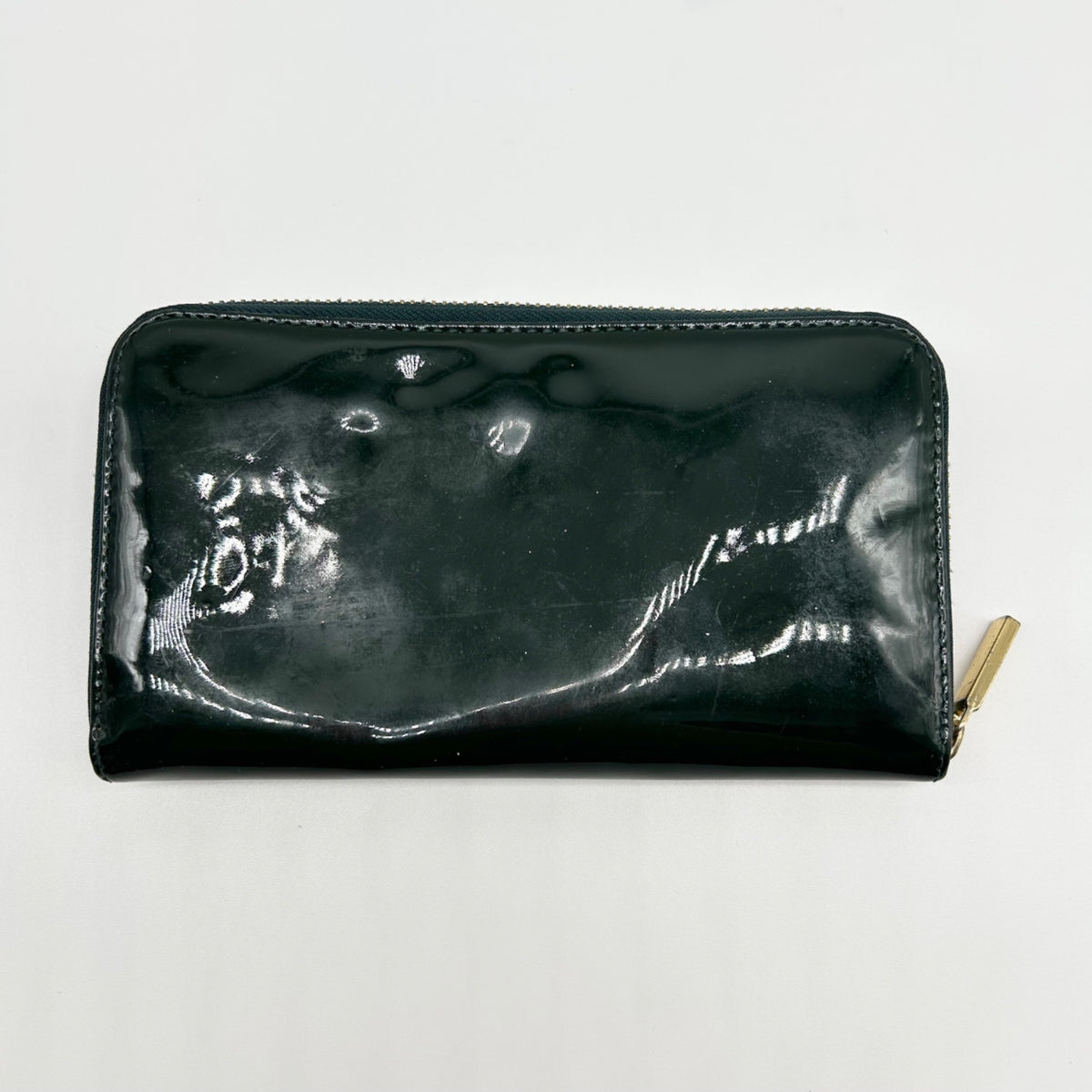 Tory Burch Black Patent Leather Continental Zip-Around Wallet
