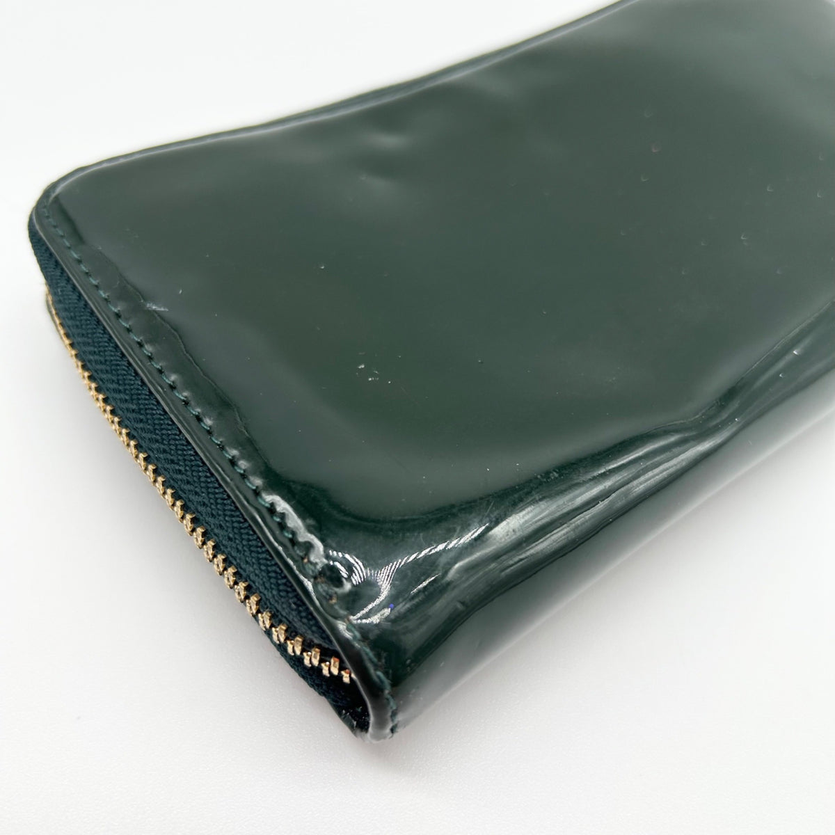 Tory Burch Black Patent Leather Continental Zip-Around Wallet