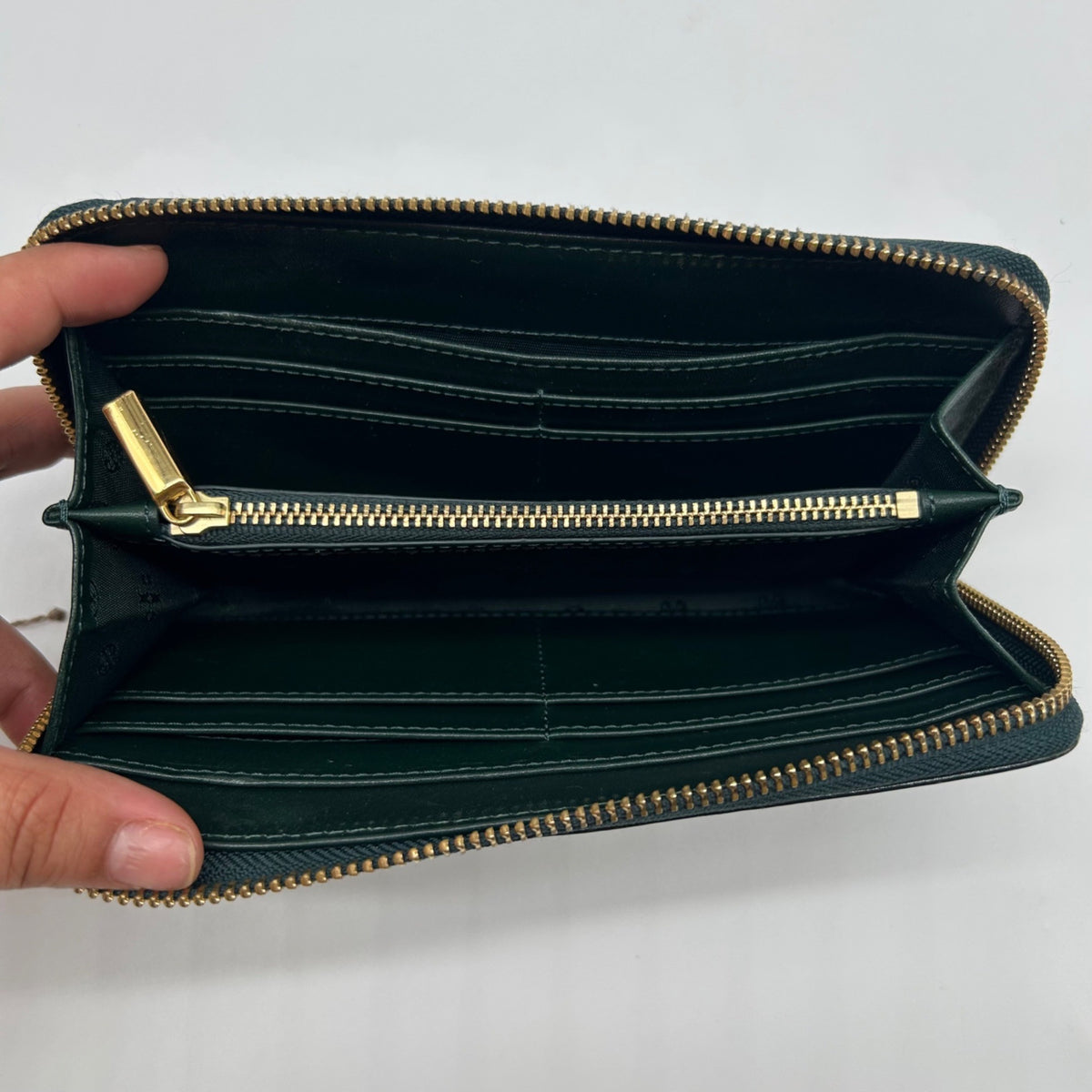 Tory Burch Black Patent Leather Continental Zip-Around Wallet