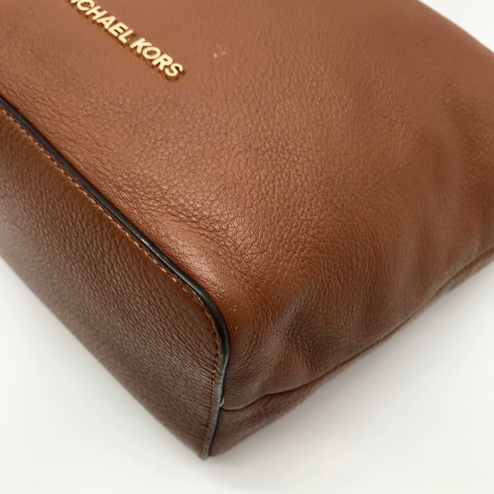 Michael Kors Brown Leather Lupita Crossbody Messenger Bag
