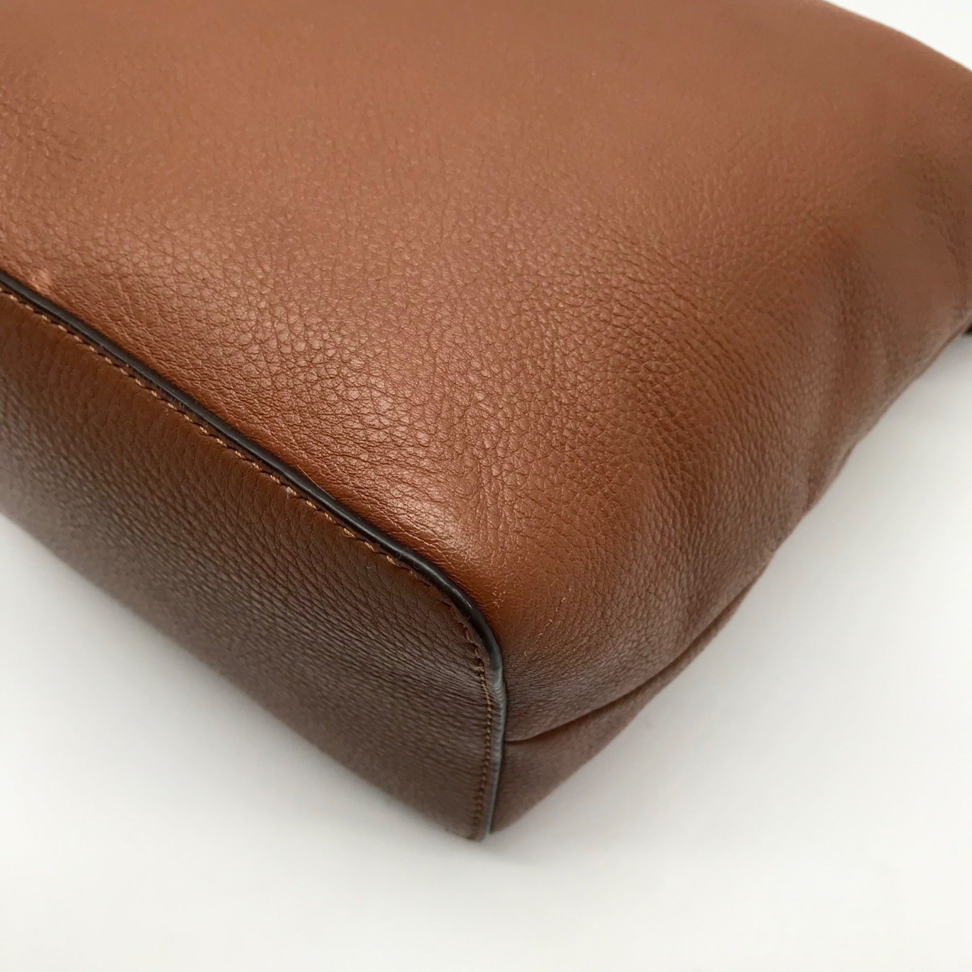 Michael Kors Brown Leather Lupita Crossbody Messenger Bag