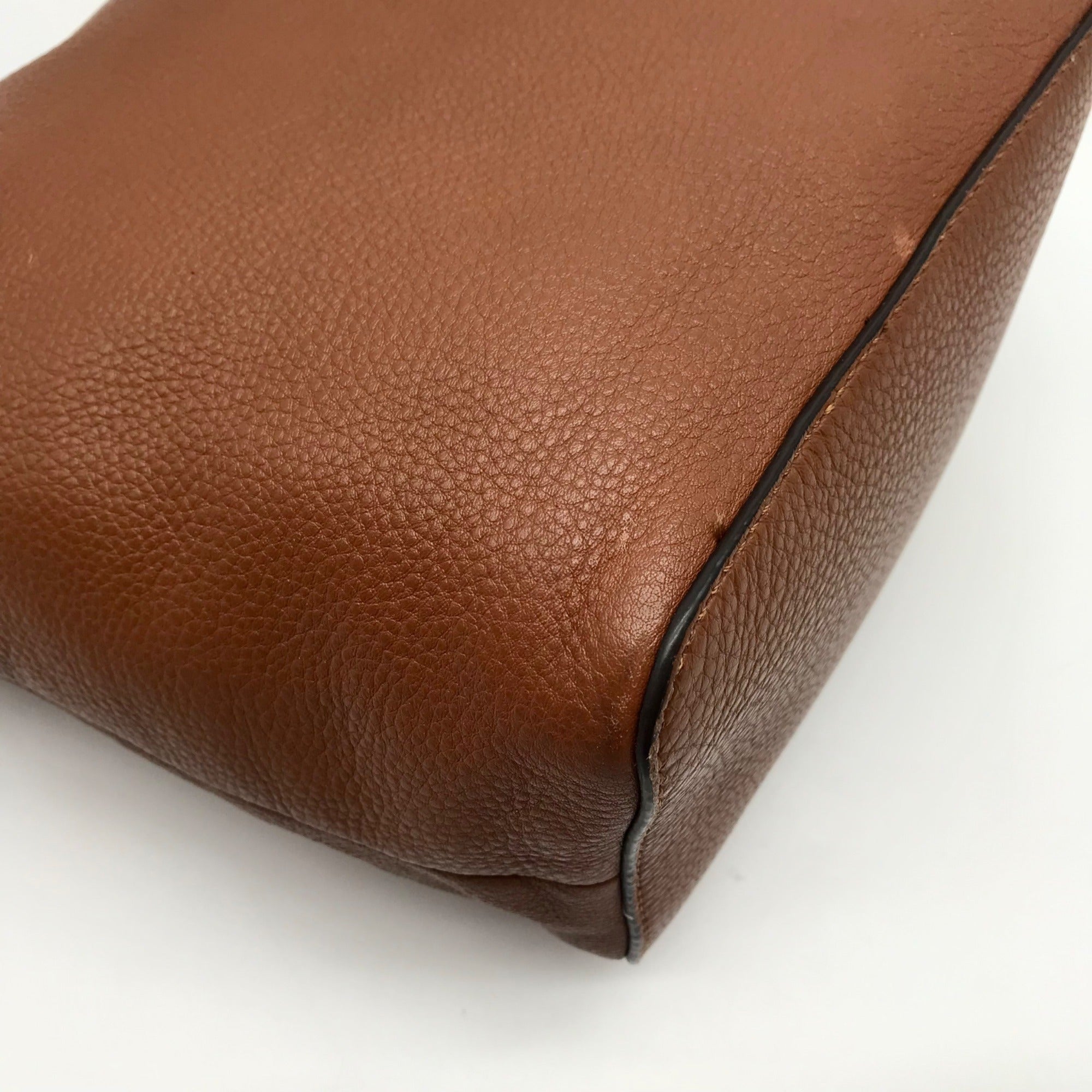 Michael Kors Brown Leather Lupita Crossbody Messenger Bag