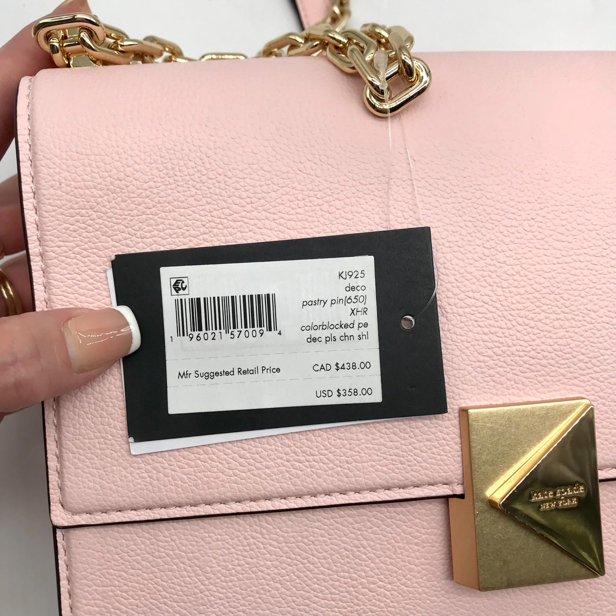 Kate Spade Pastry Pink Pebbled Leather Deco Shoulder Bag