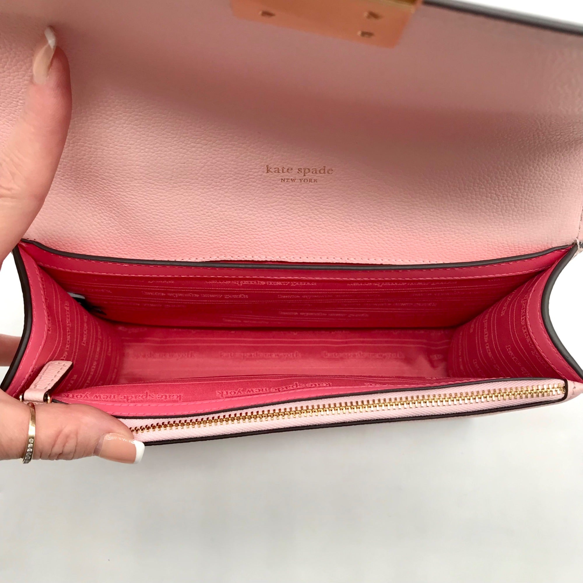 Kate Spade Pastry Pink Pebbled Leather Deco Shoulder Bag