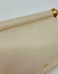 JW PEI Cream Leather Metal Pendant Embellished Clutch Bag