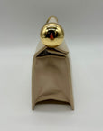 JW PEI Cream Leather Metal Pendant Embellished Clutch Bag