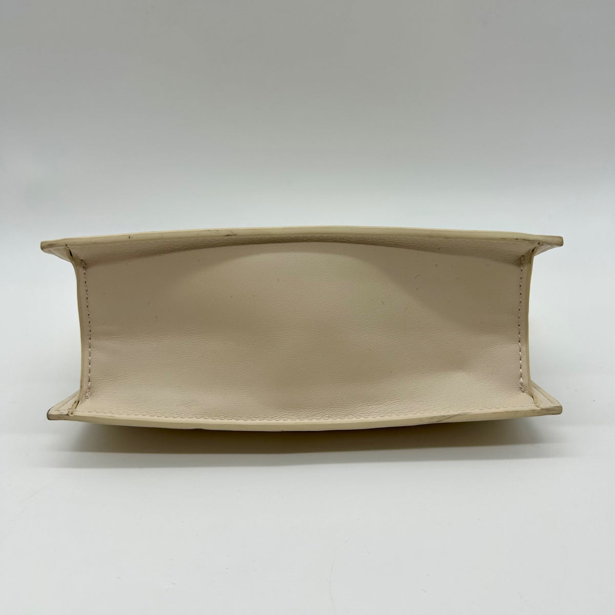 JW PEI Cream Leather Metal Pendant Embellished Clutch Bag