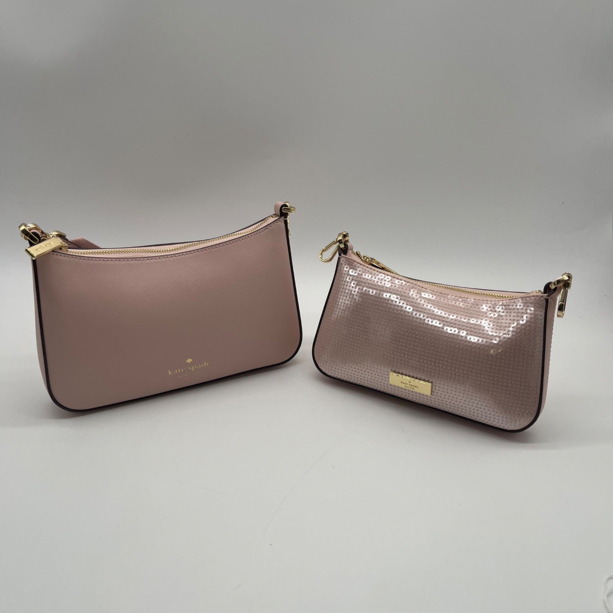 Kate Spade Blush Pink Duet Satin Sequin Crossbody Bag