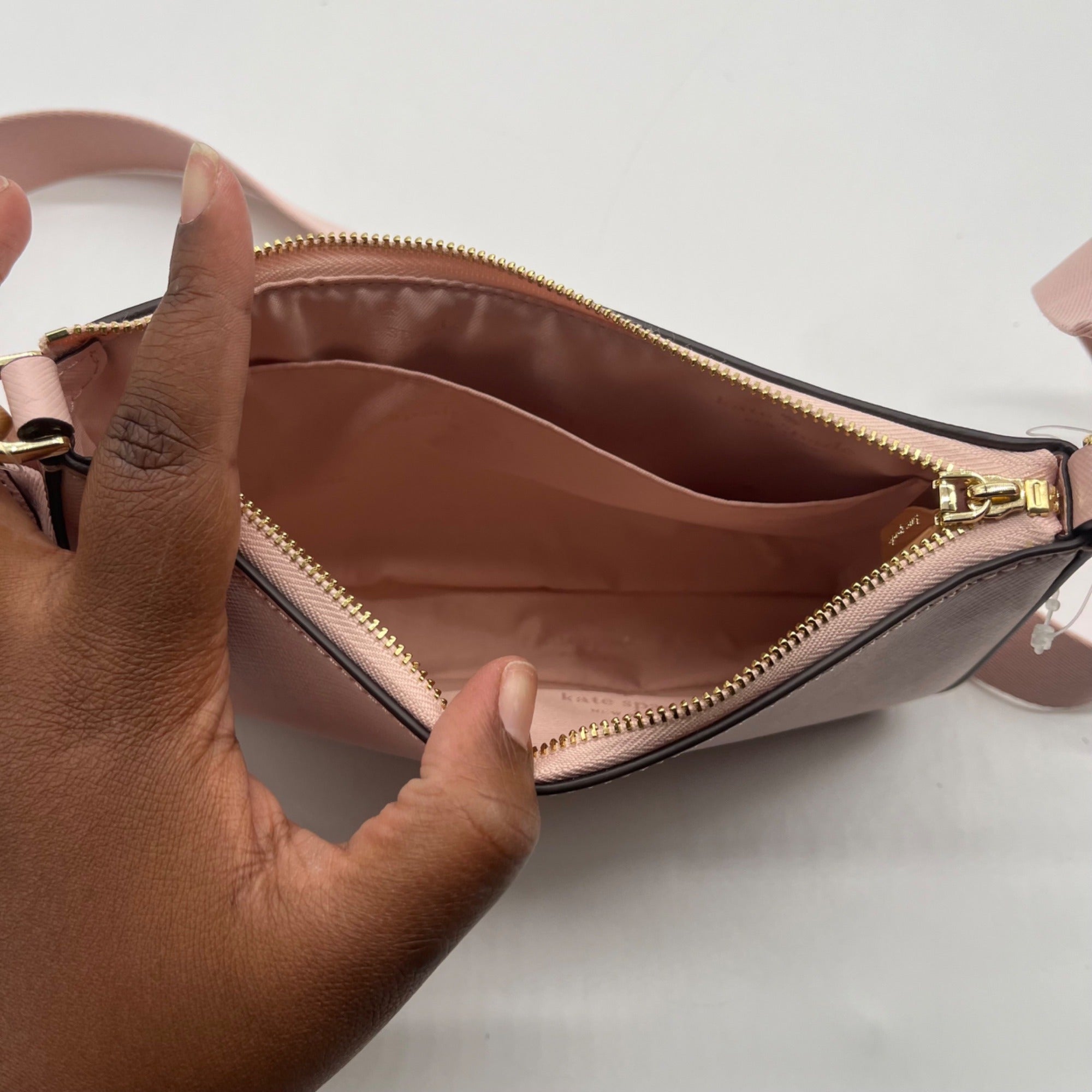 Kate Spade Blush Pink Duet Satin Sequin Crossbody Bag