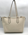 Michael Kors White Pebbled Leather Large Top Zip Tote Bag