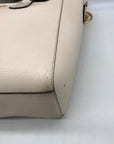 Michael Kors White Pebbled Leather Large Top Zip Tote Bag