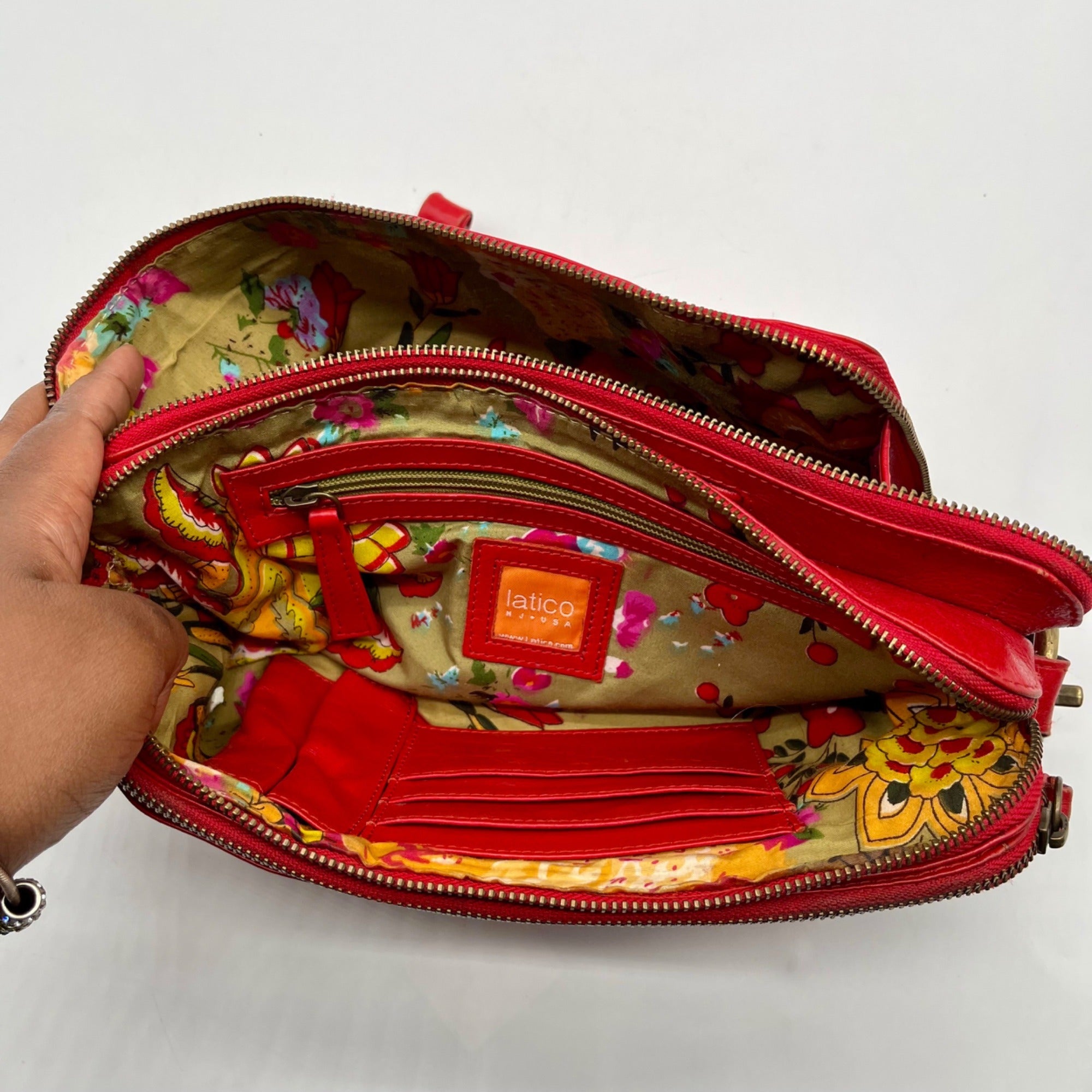 Latico Red Leather Crossbody Bag