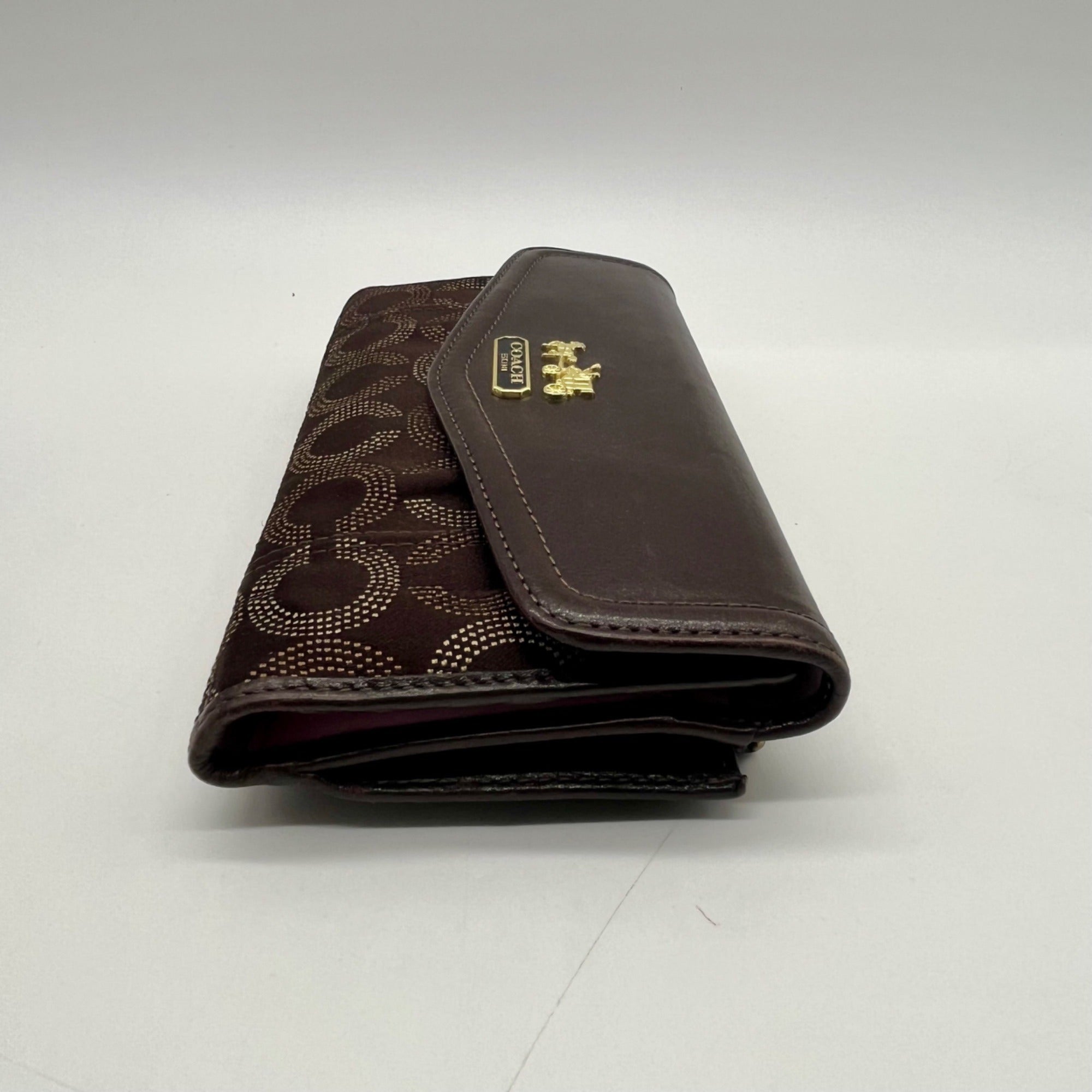 Coach Madison Signature Op Art Dotted Trifold Wallet