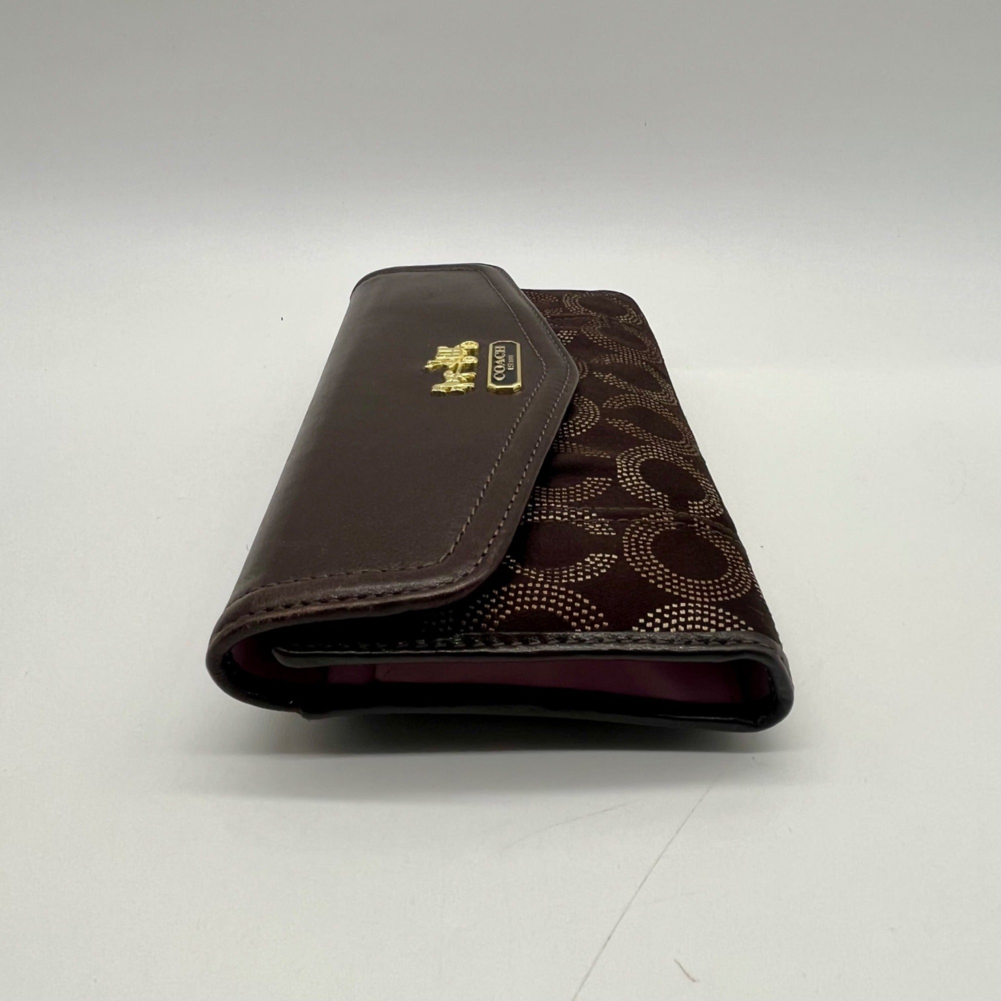Coach Madison Signature Op Art Dotted Trifold Wallet