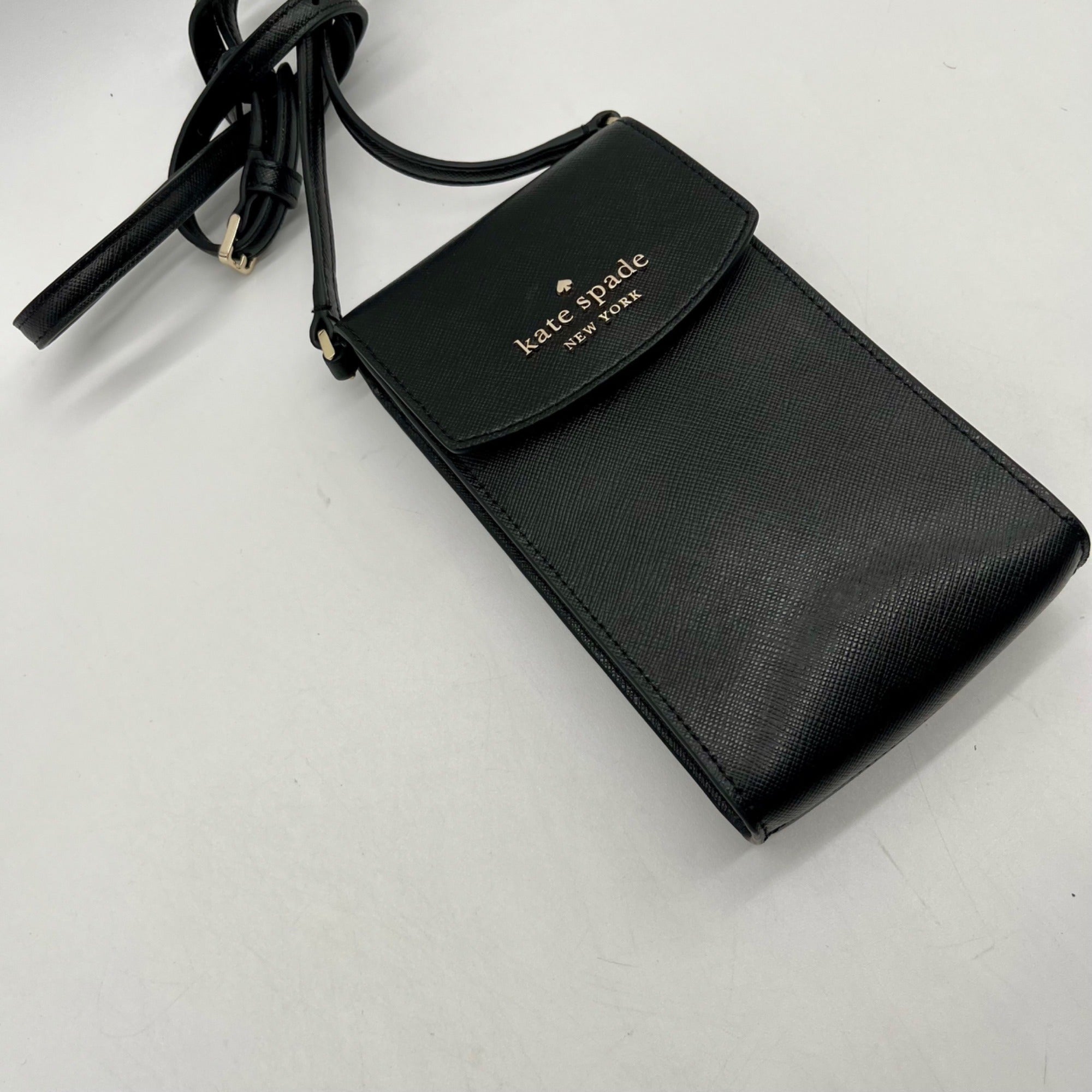 Kate Spade Black Saffiano Leather Phone Crossbody