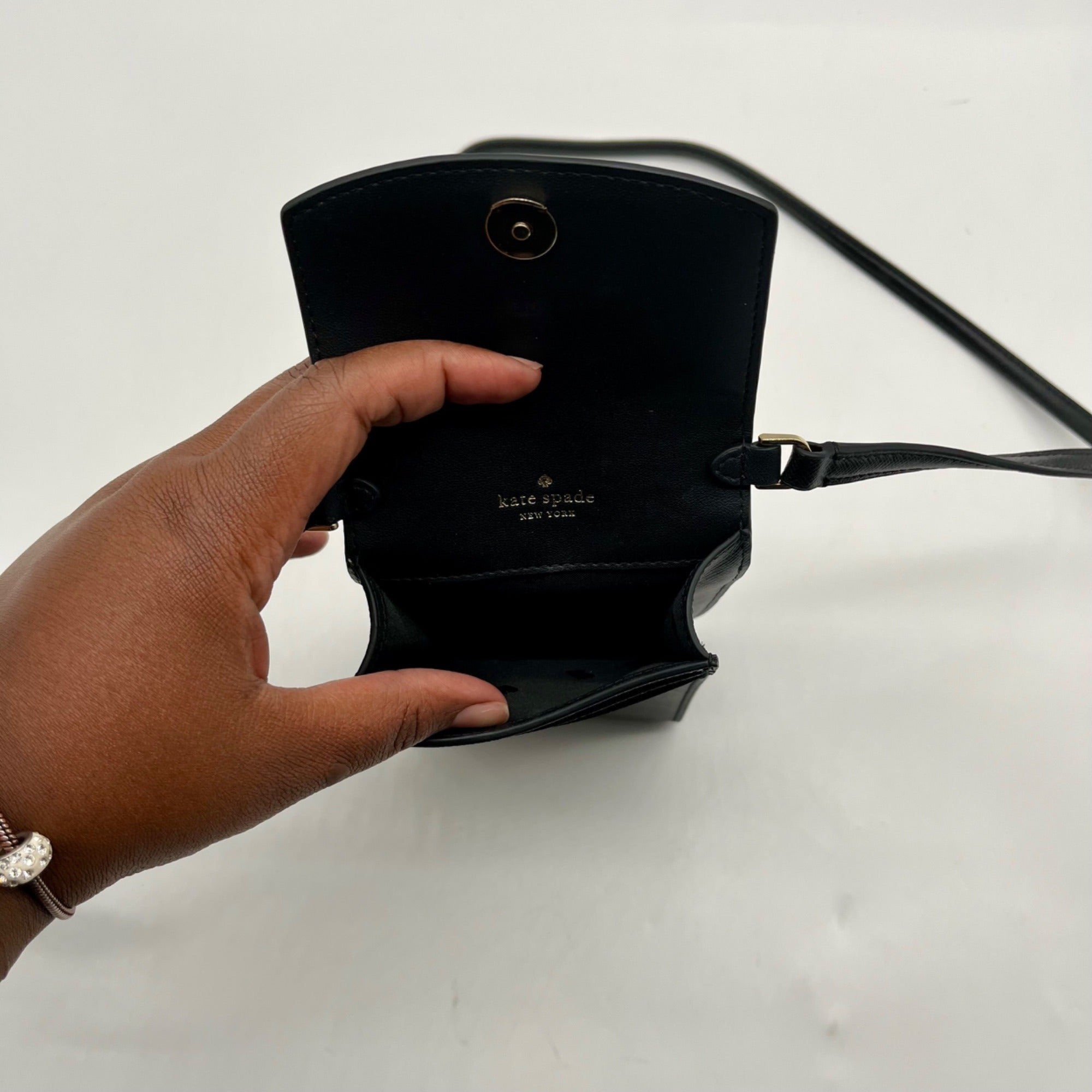Kate Spade Black Saffiano Leather Phone Crossbody