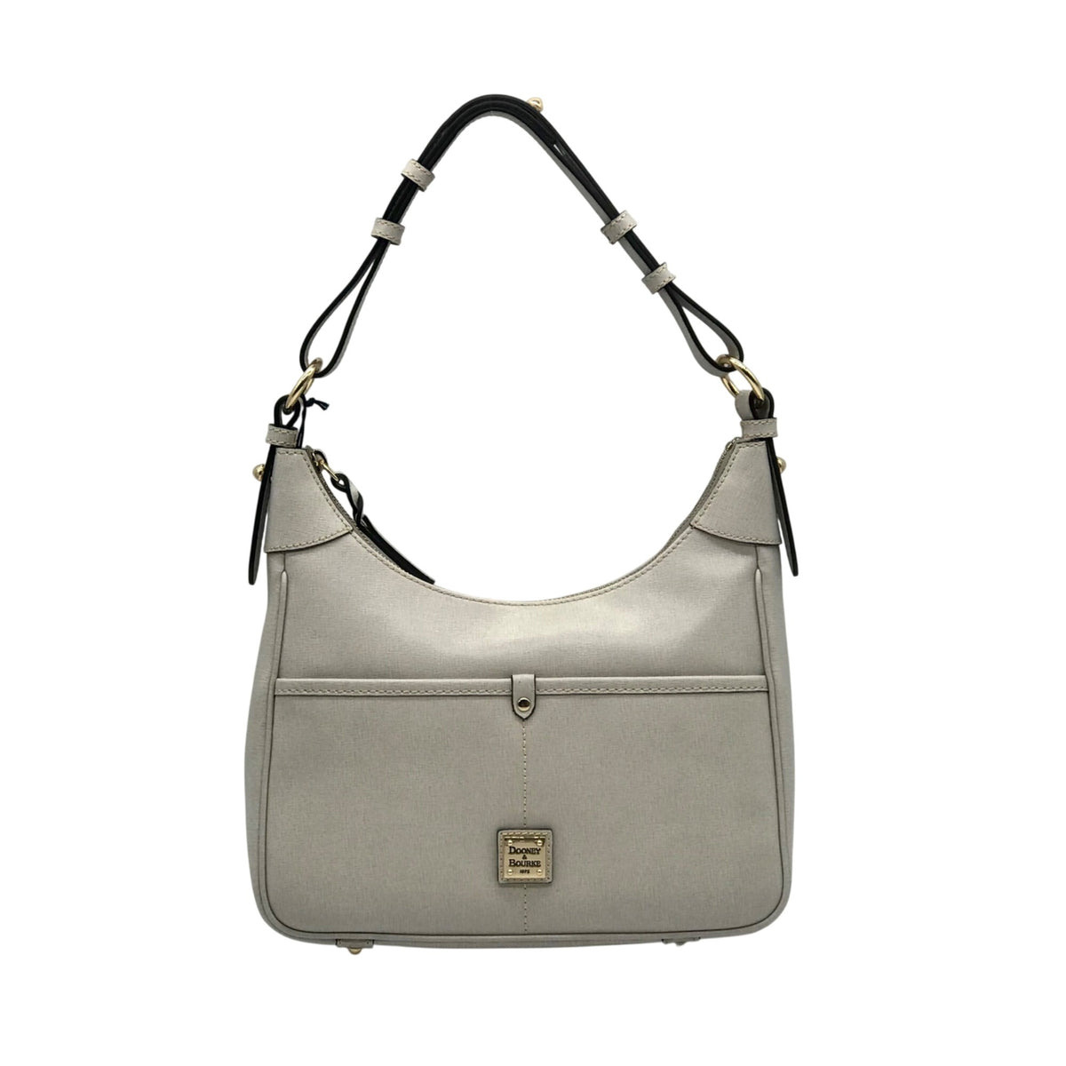 Dooney &amp; Bourke Grey Lucca Leather Large Shoulder Bag