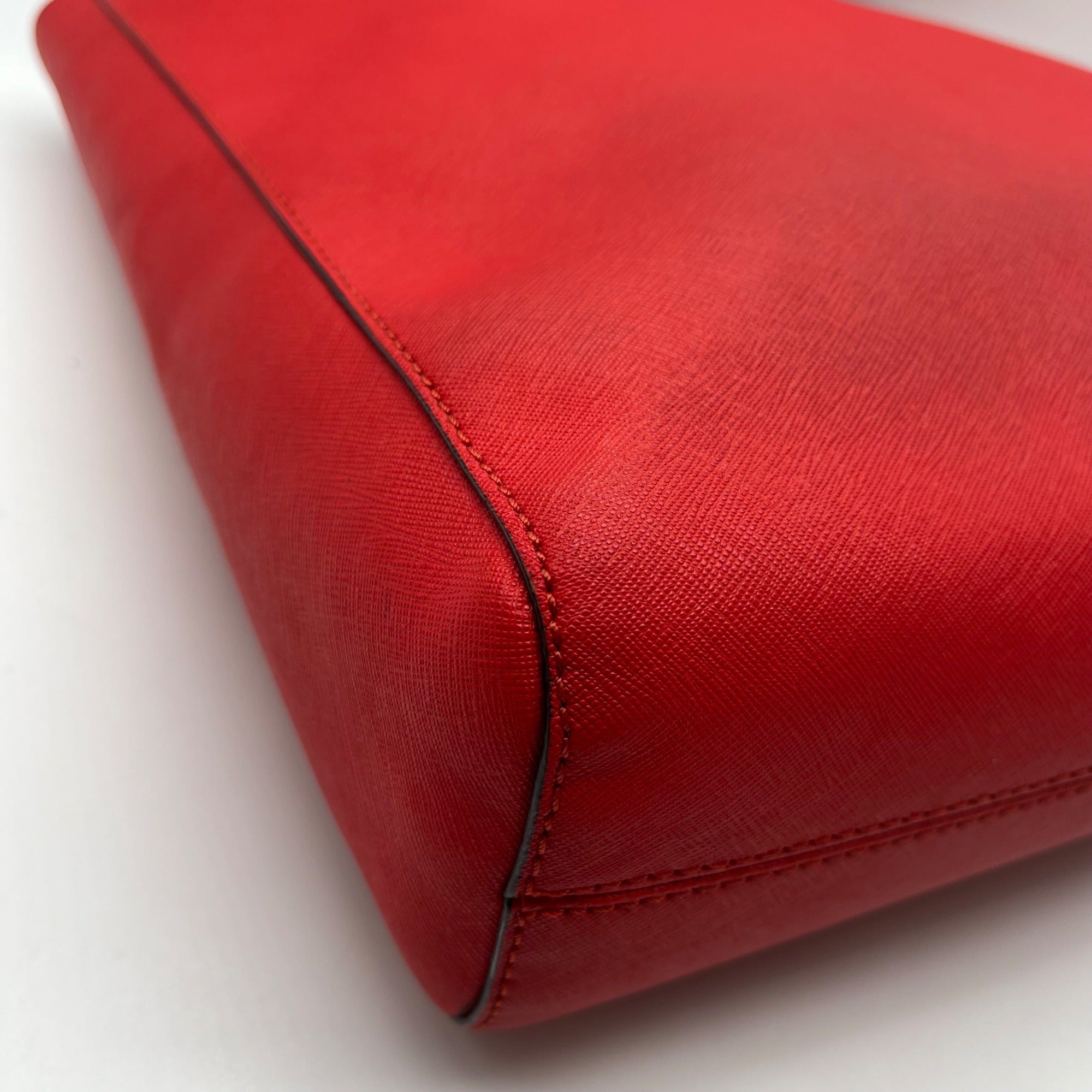 Michael Kors Red Saffiano Leather  Tote Bag