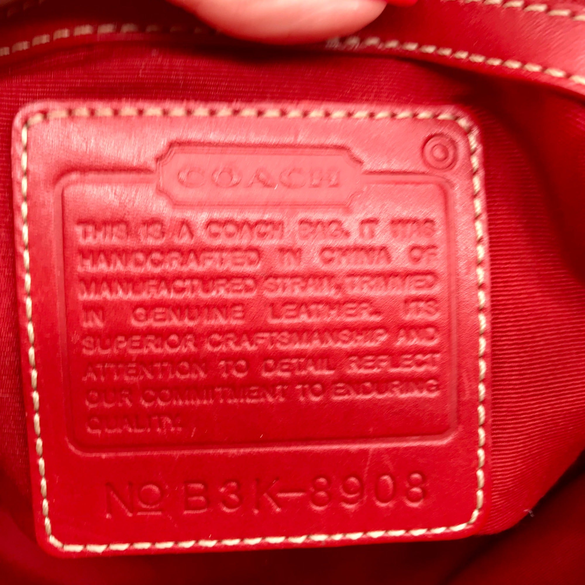 Coach Neutral And Red Cabana Straw Tote Bag 8908