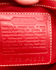 Coach Neutral And Red Cabana Straw Tote Bag 8908