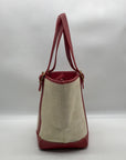 Coach Neutral And Red Cabana Straw Tote Bag 8908