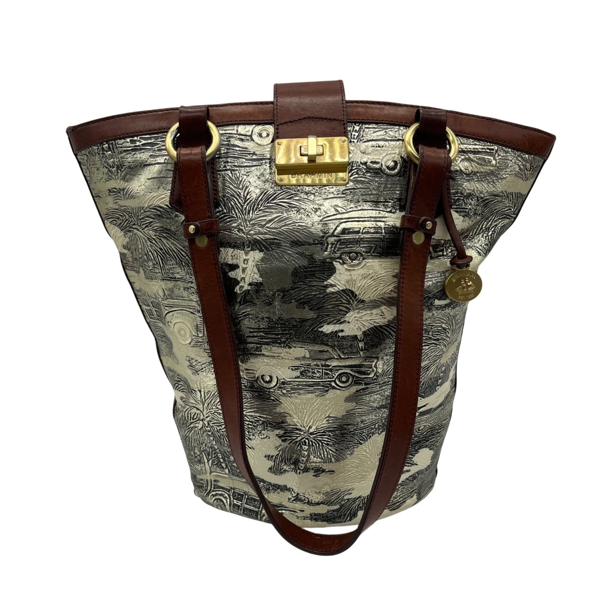 Brahmin Honey Brown Copa Cabana Leather Shoulder Bag