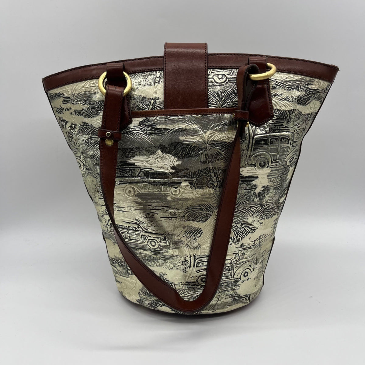 Brahmin Honey Brown Copa Cabana Leather Shoulder Bag