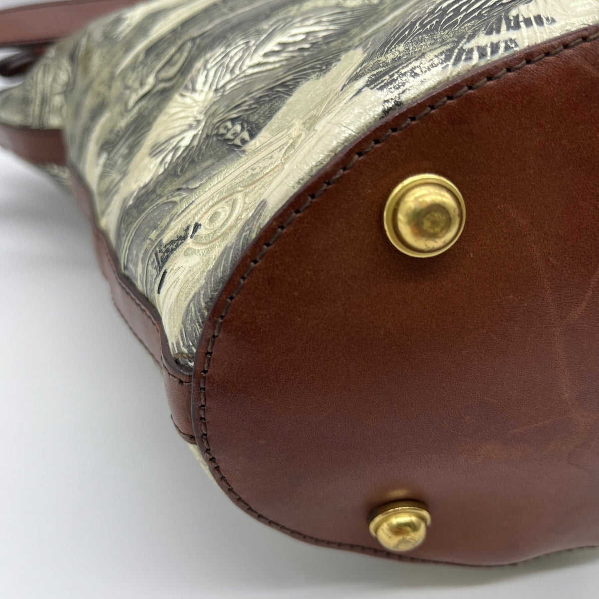 Brahmin Honey Brown Copa Cabana Leather Shoulder Bag
