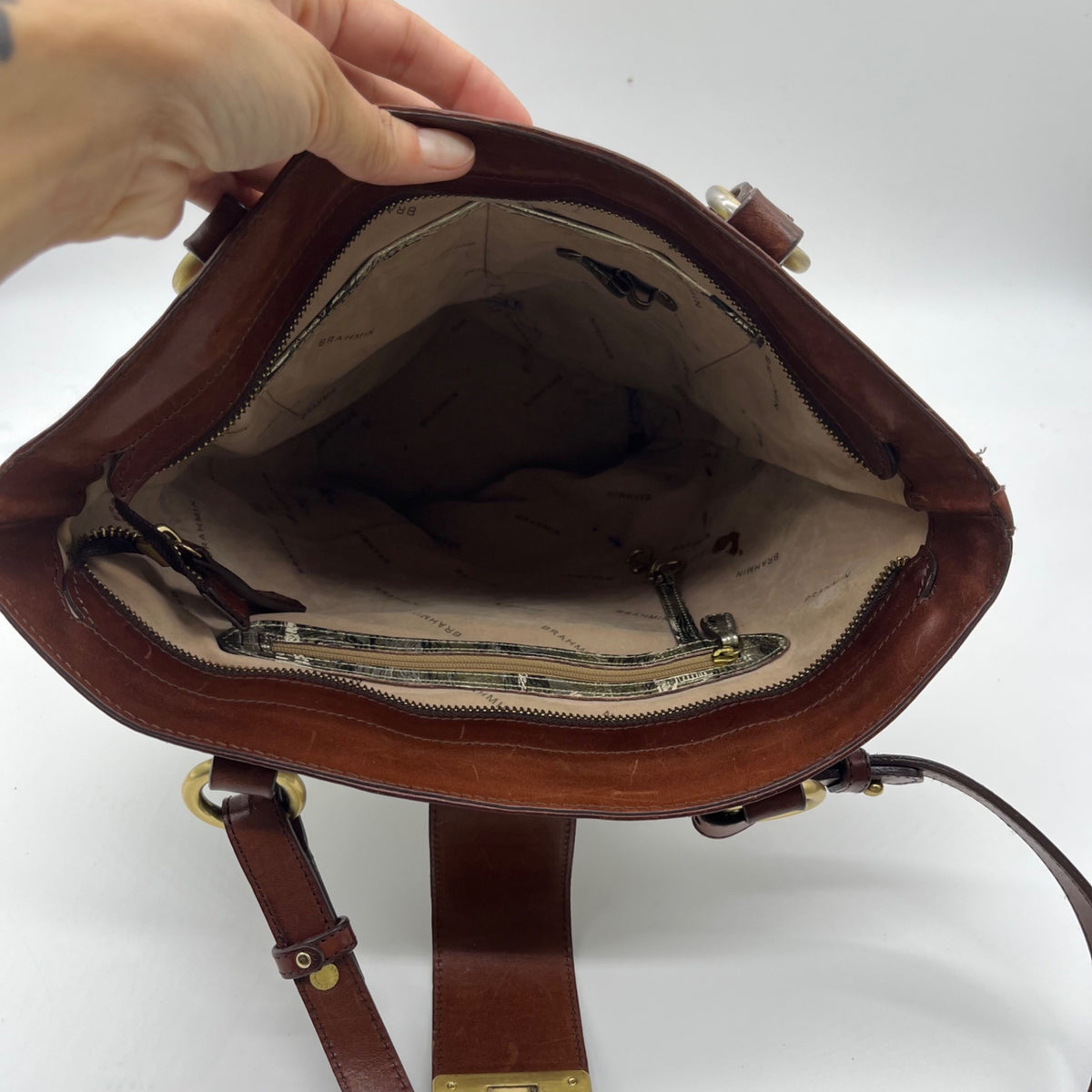 Brahmin Honey Brown Copa Cabana Leather Shoulder Bag
