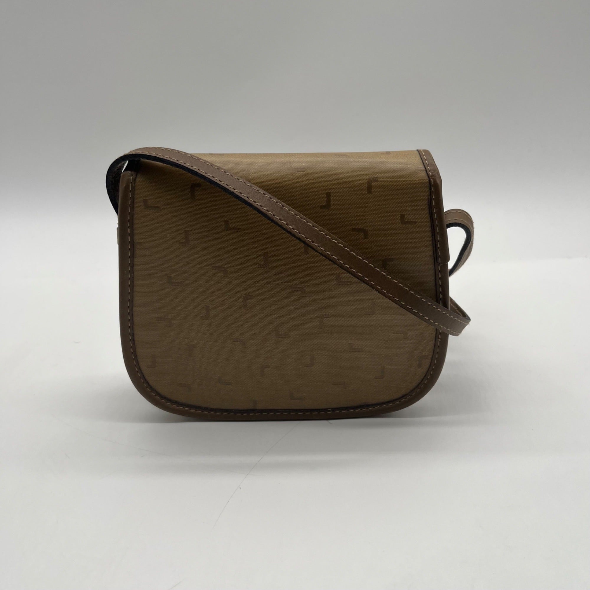 Lancel Brown Vintage canvas Crossbody Bag