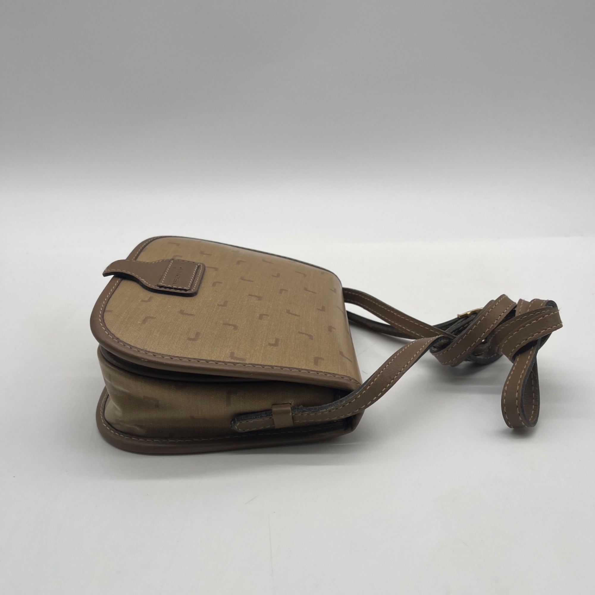 Lancel Brown Vintage canvas Crossbody Bag