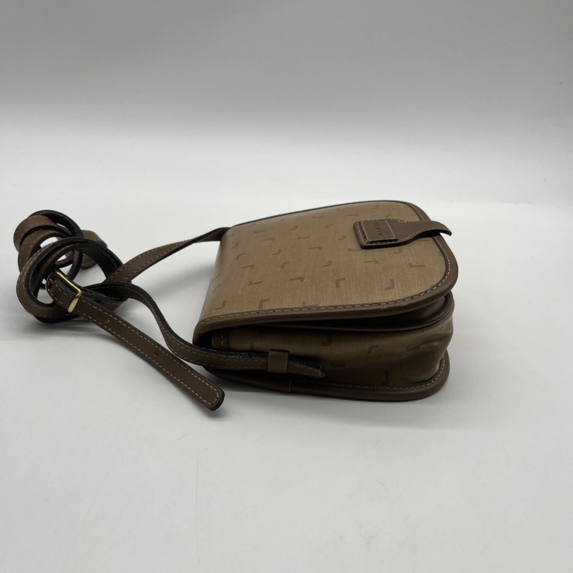 Lancel Brown Vintage canvas Crossbody Bag