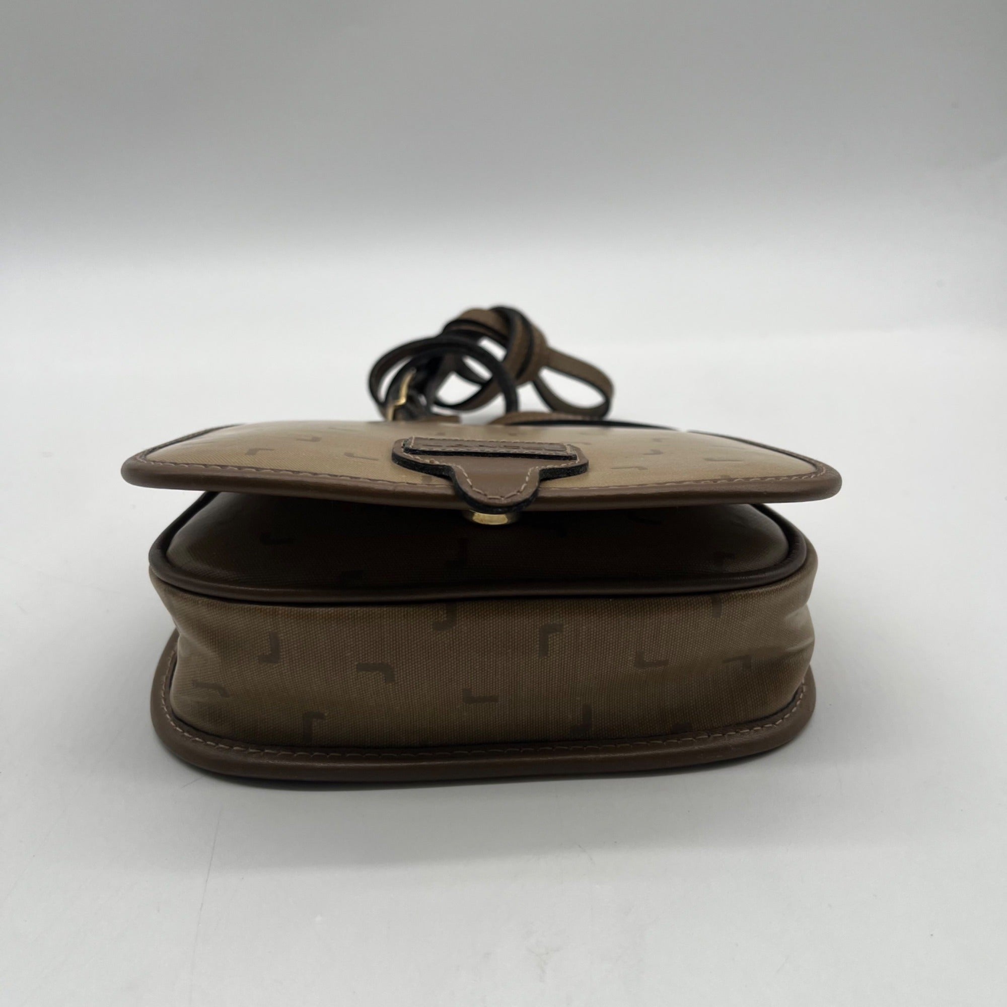 Lancel Brown Vintage canvas Crossbody Bag