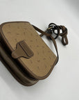 Lancel Brown Vintage canvas Crossbody Bag