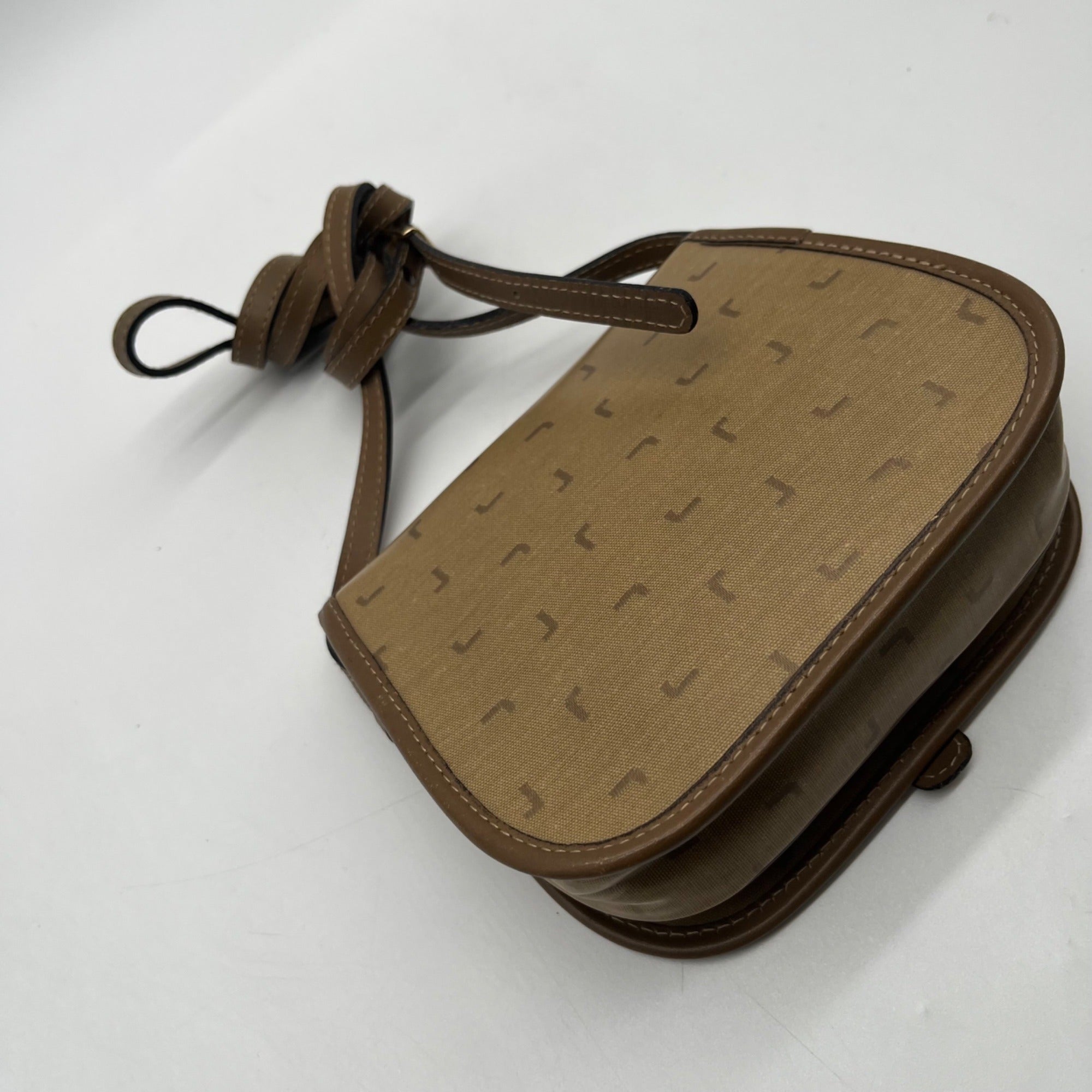 Lancel Brown Vintage canvas Crossbody Bag