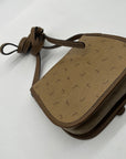 Lancel Brown Vintage canvas Crossbody Bag