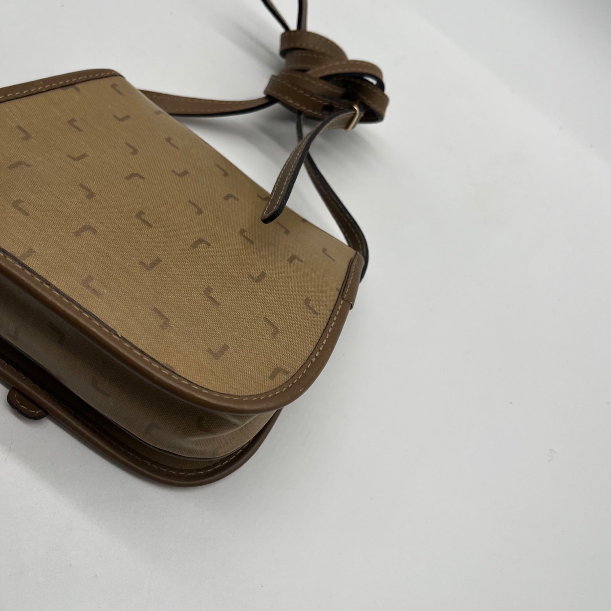 Lancel Brown Vintage canvas Crossbody Bag