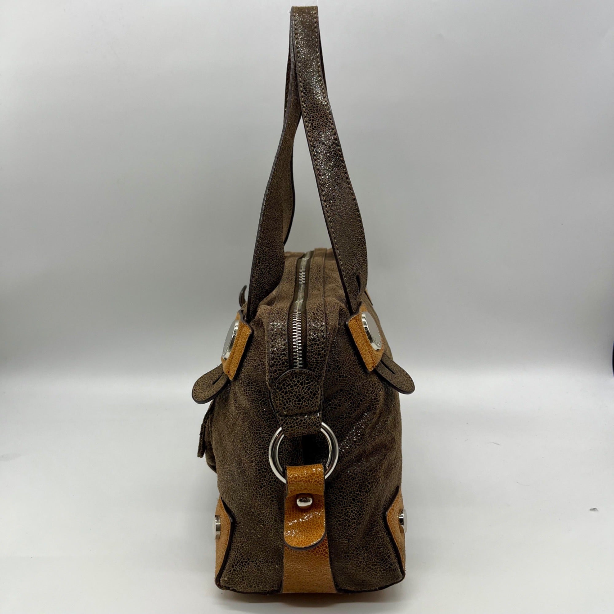 B. Makowsky Brown Leather Shoulder Bag
