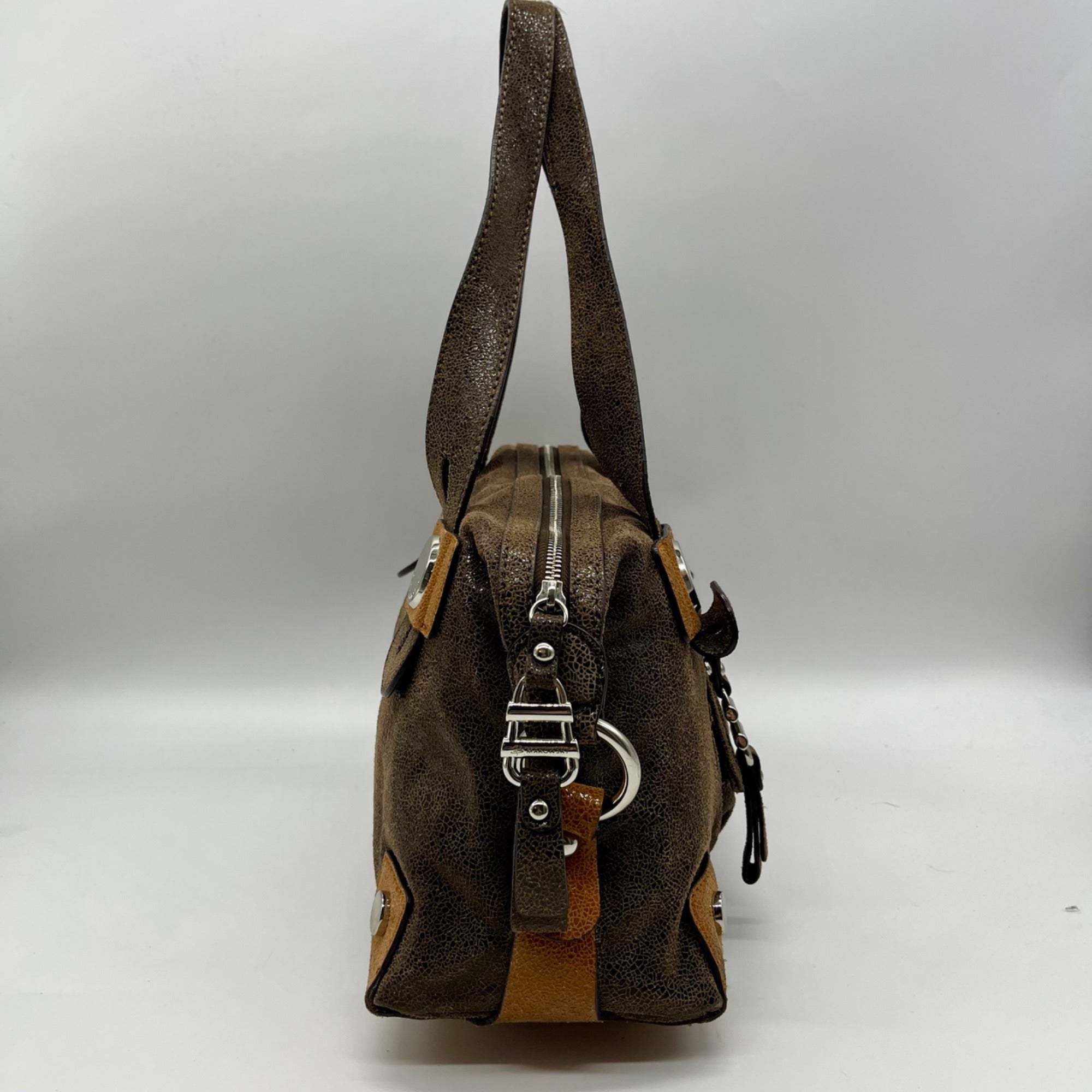 B. Makowsky Brown Leather Shoulder Bag