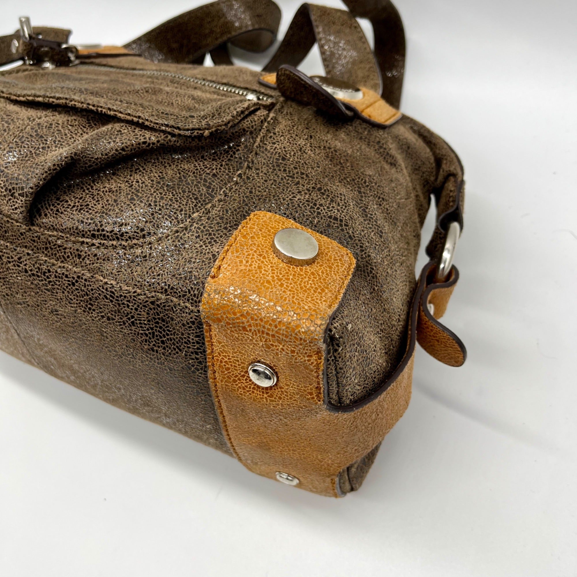 B. Makowsky Brown Leather Shoulder Bag