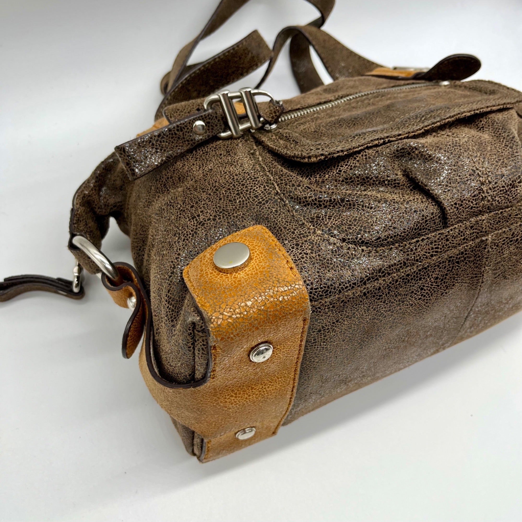 B. Makowsky Brown Leather Shoulder Bag