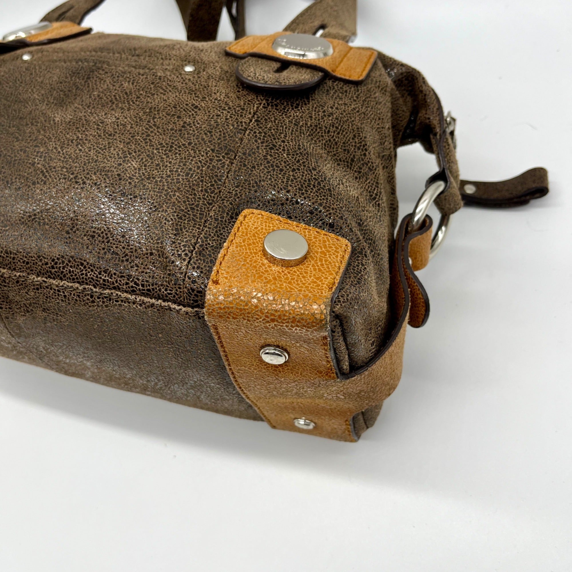 B. Makowsky Brown Leather Shoulder Bag