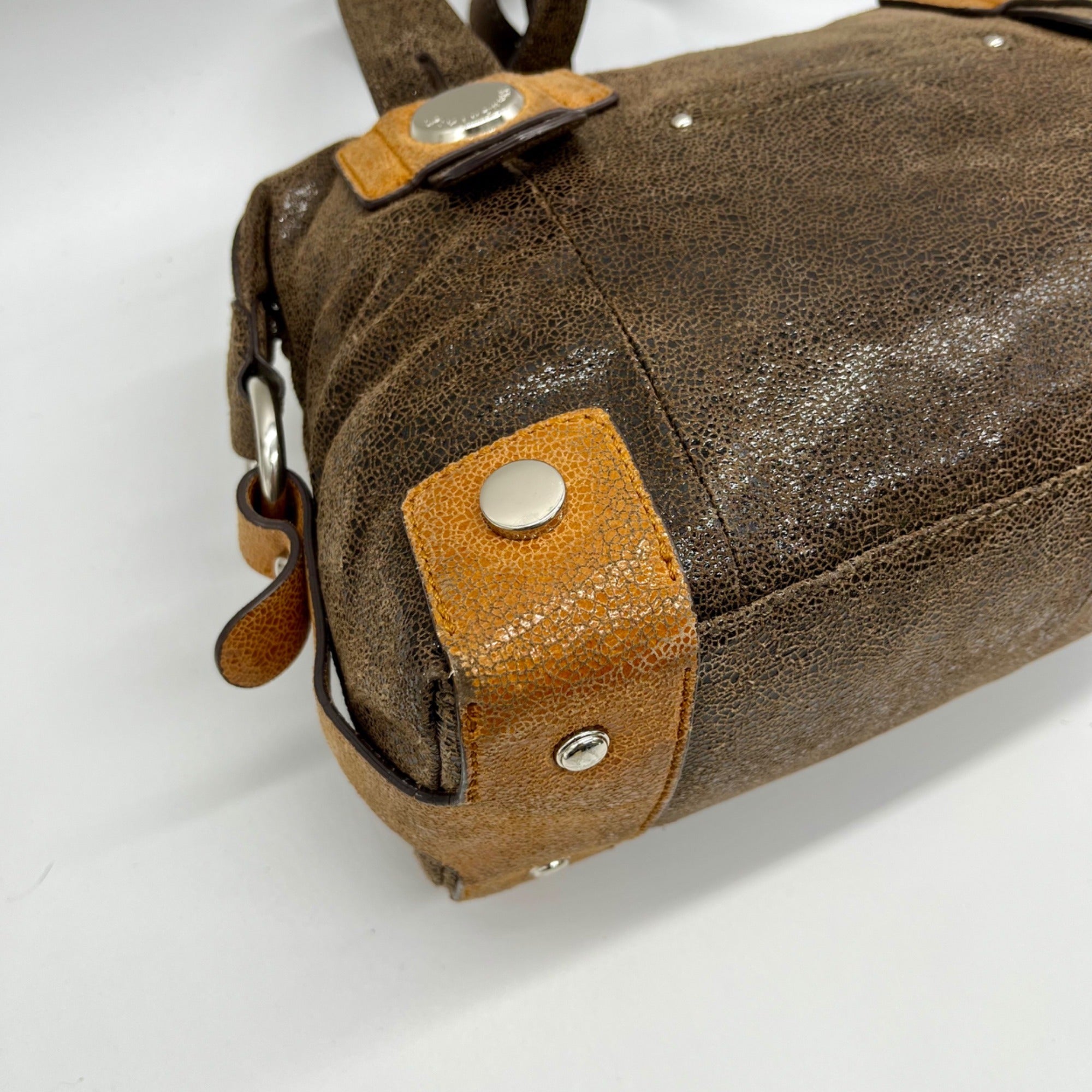 B. Makowsky Brown Leather Shoulder Bag