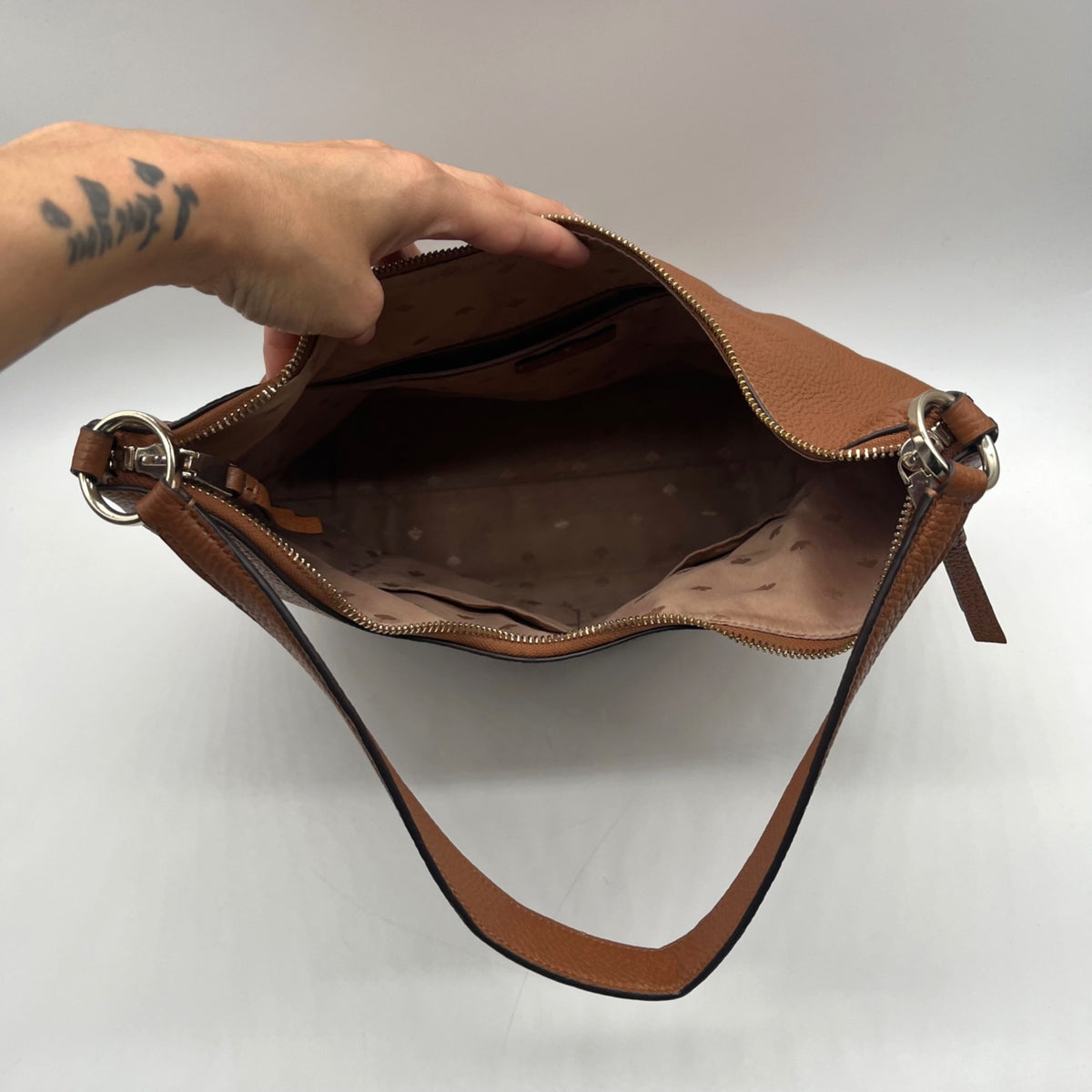 Kate Spade Brown Pebbled Leather Convertible Shoulder Bag