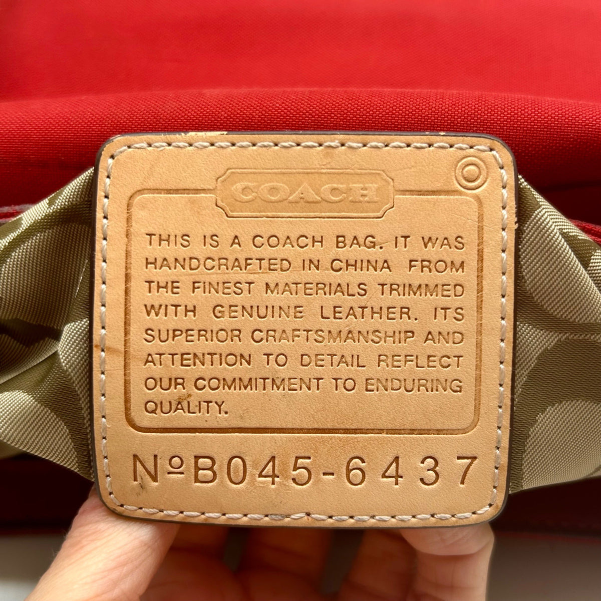 Coach Vintage Red Canvas And Leather Transatlantic Messenger Bag