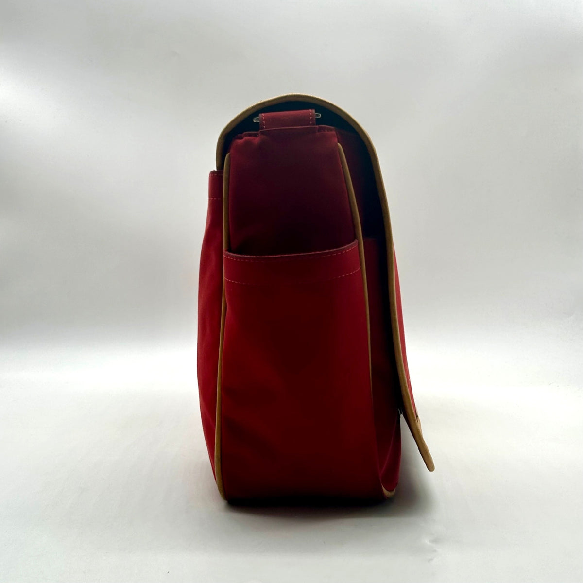 Coach Vintage Red Canvas And Leather Transatlantic Messenger Bag