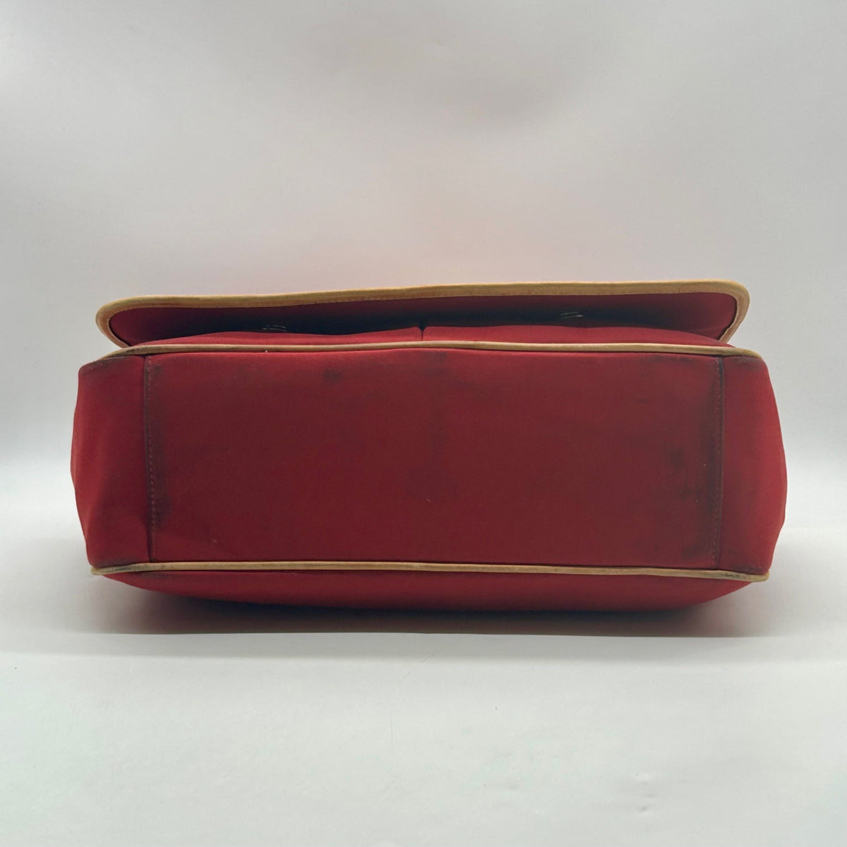 Coach Vintage Red Canvas And Leather Transatlantic Messenger Bag